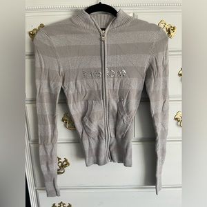 Bebe extra small gray sparkle zip up.